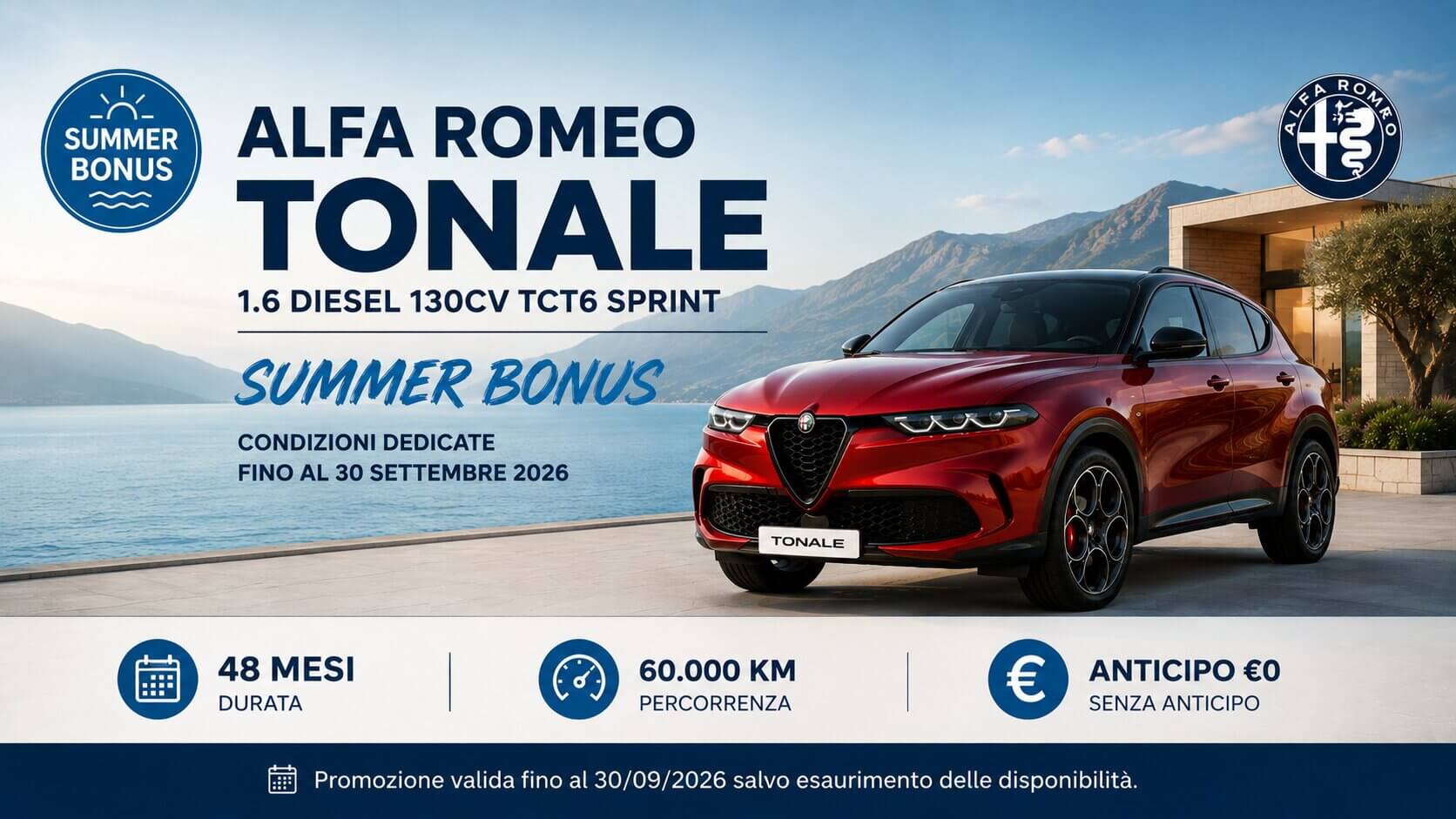 Alfa Romeo Tonale Diesel Summer Bonus 2026 - Noleggio a lungo termine